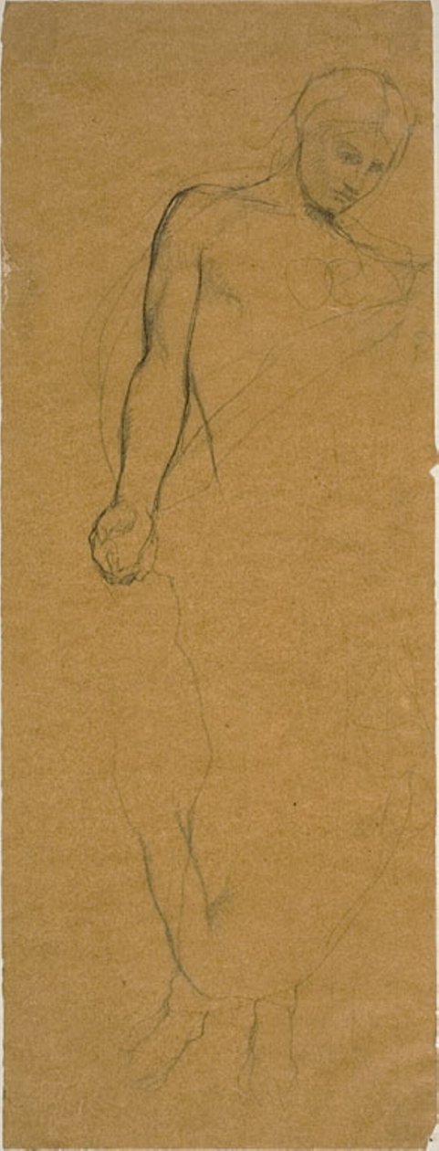 Estudio de una figura drapeada de pie de Jules Elie Delaunay
