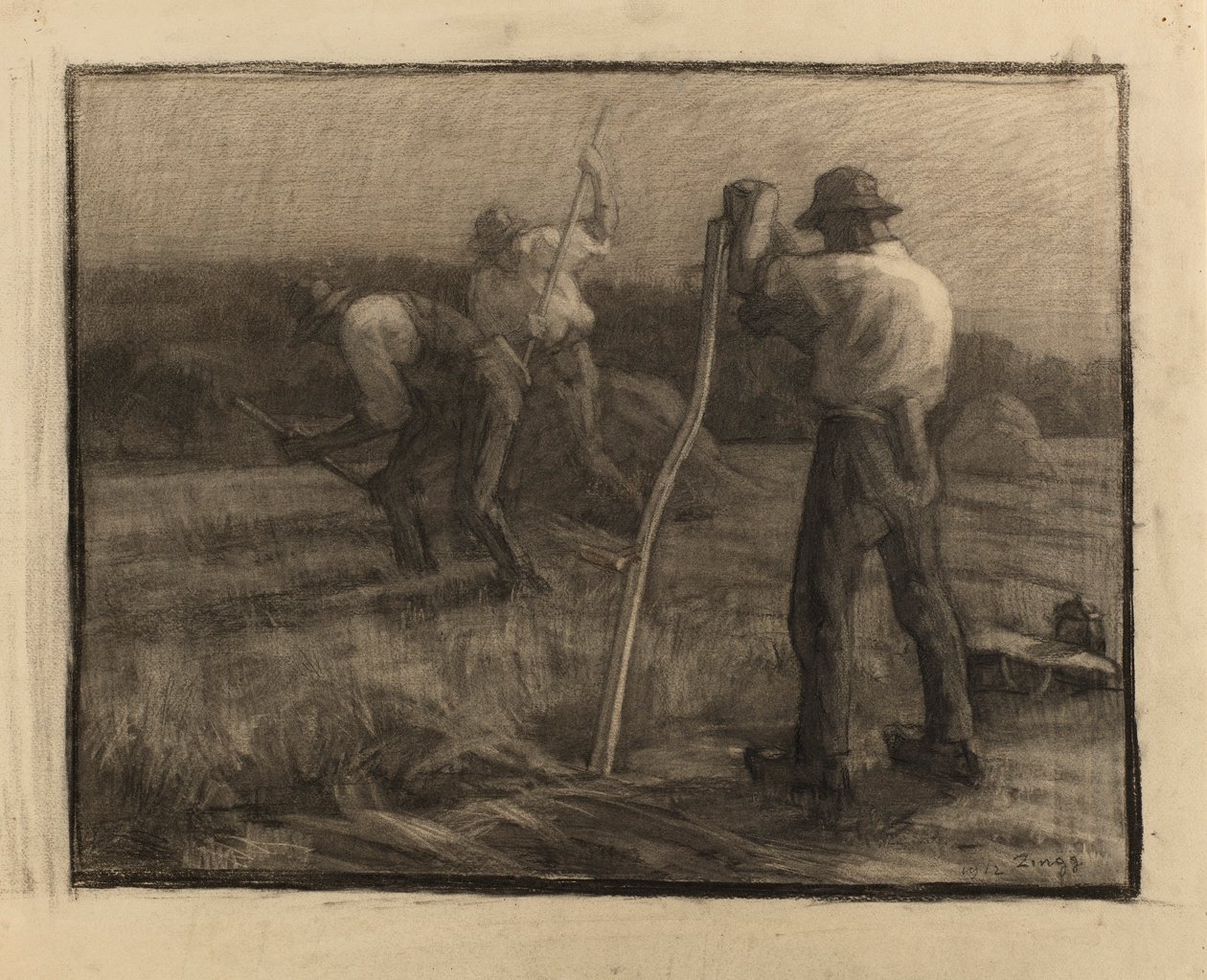 Escena de la cosecha de Jules Emile Zingg