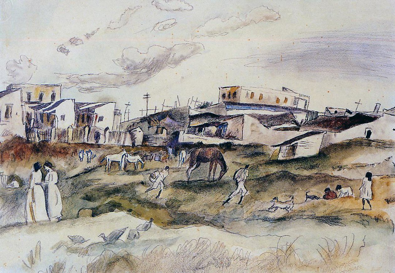Una Calle en La Habana, Cuba, 1917 de Jules Pascin