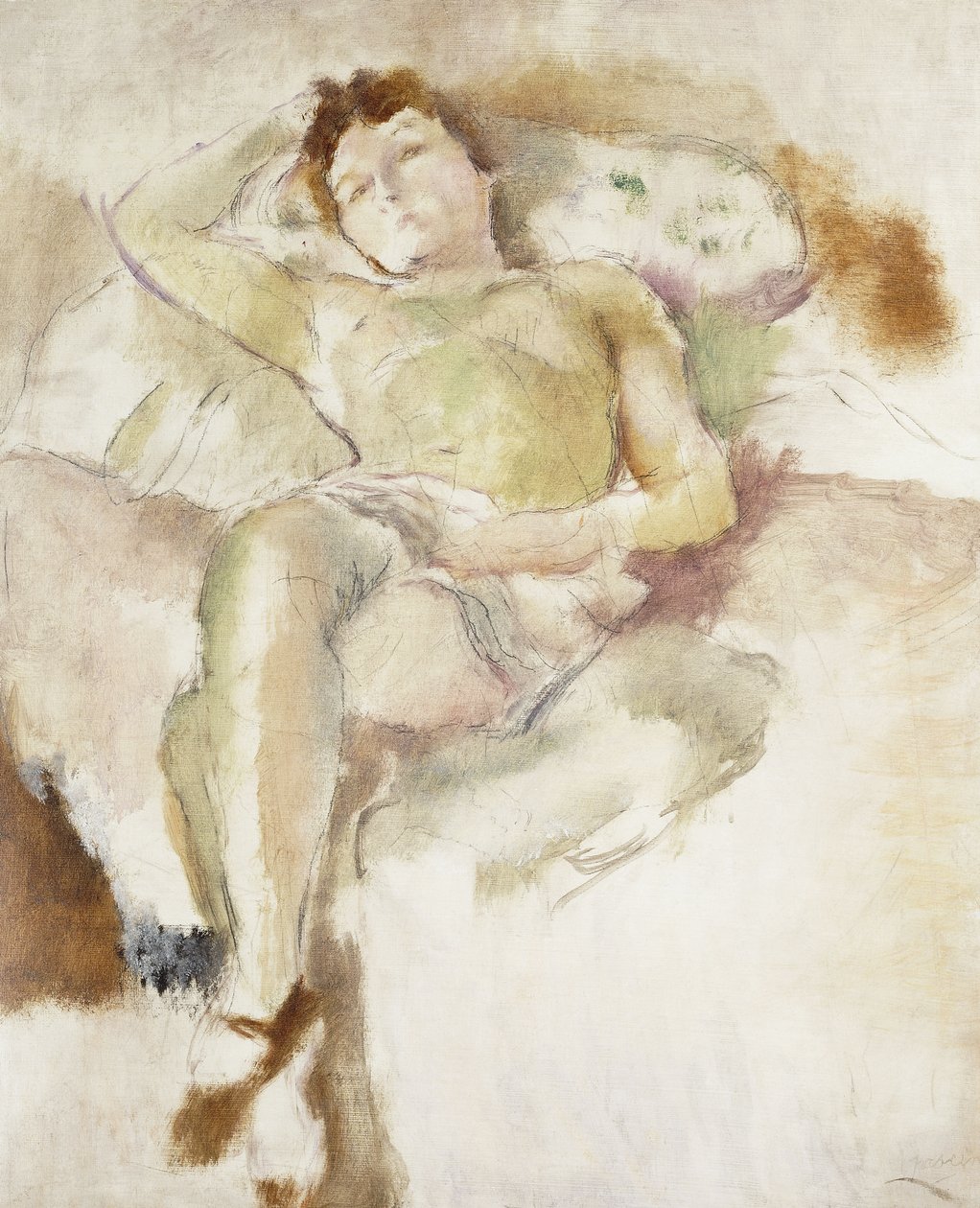 Bobette acostada de Jules Pascin