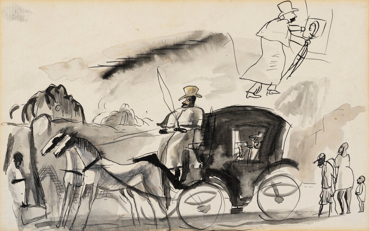 Figuras con Cabina de Jules Pascin