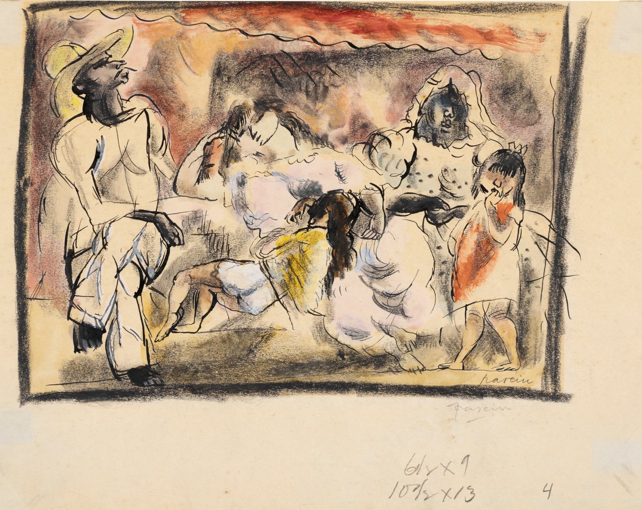 hombre, dos mujeres, dos niños de Jules Pascin