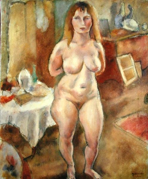 Desnudo de pie en la habitación de Jules Pascin