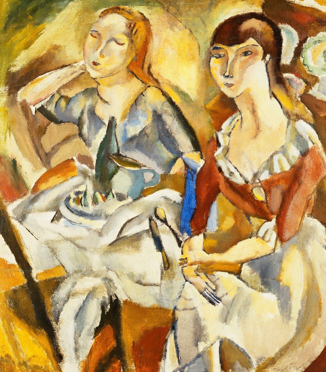 Jóvenes sentadas juntas de Jules Pascin