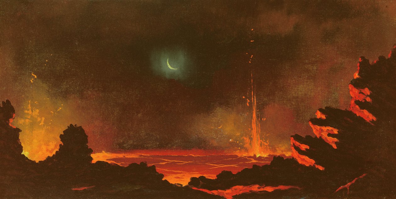 Volcán, Hawái, 1888 de Jules Tavernier