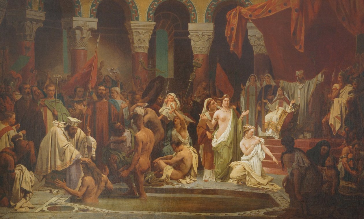 El bautismo de Clodoveo de Jules Vincent Rigo
