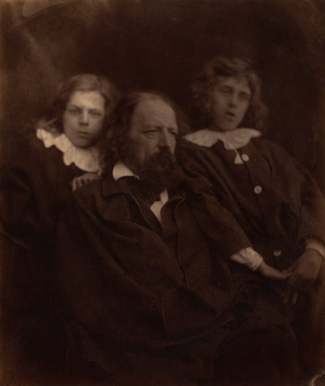 Alfred Tennyson con sus hijos,1865 (foto) de Julia Margaret Cameron