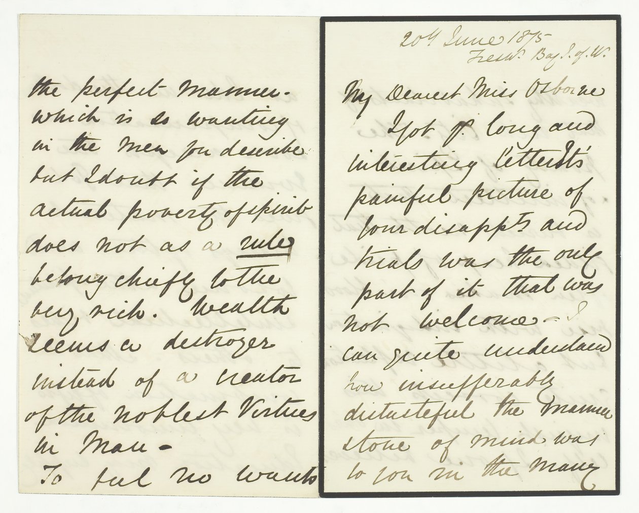 Carta autógrafa, 20 de junio de 1875 de Julia Margaret Cameron