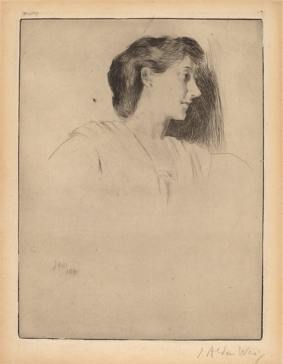 Perfil de la cabeza de una mujer de Julian Alden Weir