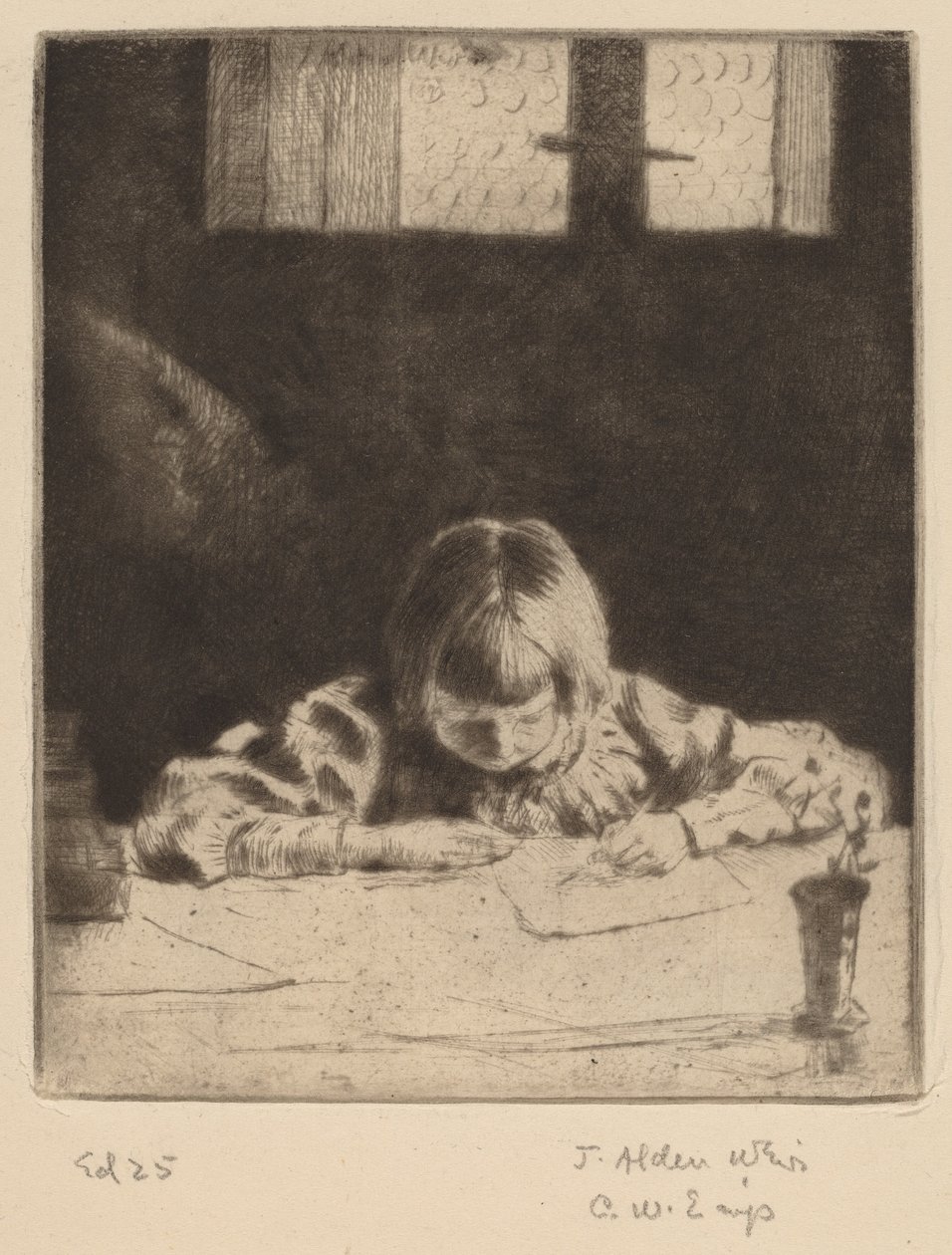El pequeño estudiante, 1890 de Julian Alden Weir