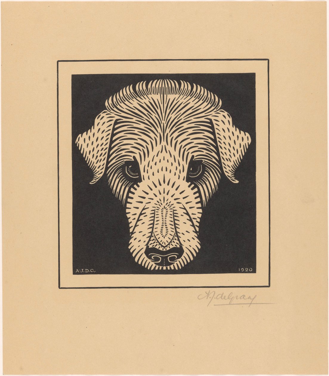 Cabeza de perro de Julie de Graag (signed by artist)