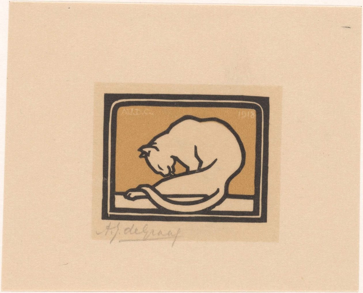 Lavado del gato de Julie de Graag (signed by artist)