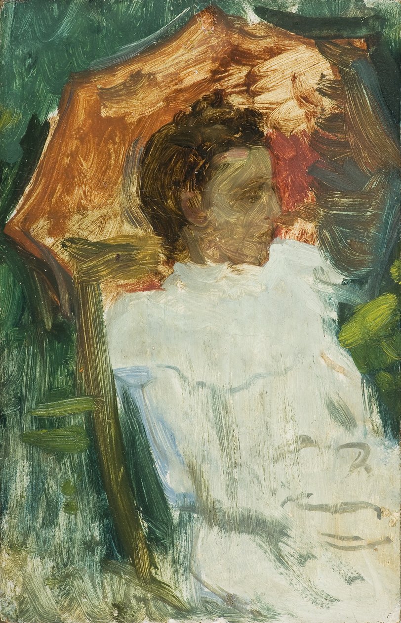 Joven con sombrilla de Julio Romero de Torres