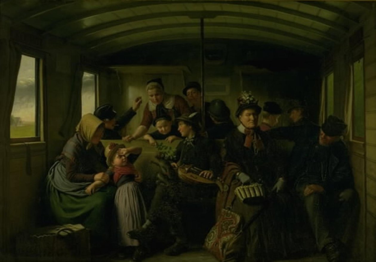 En un compartimento de tren de tercera clase de Julius Exner
