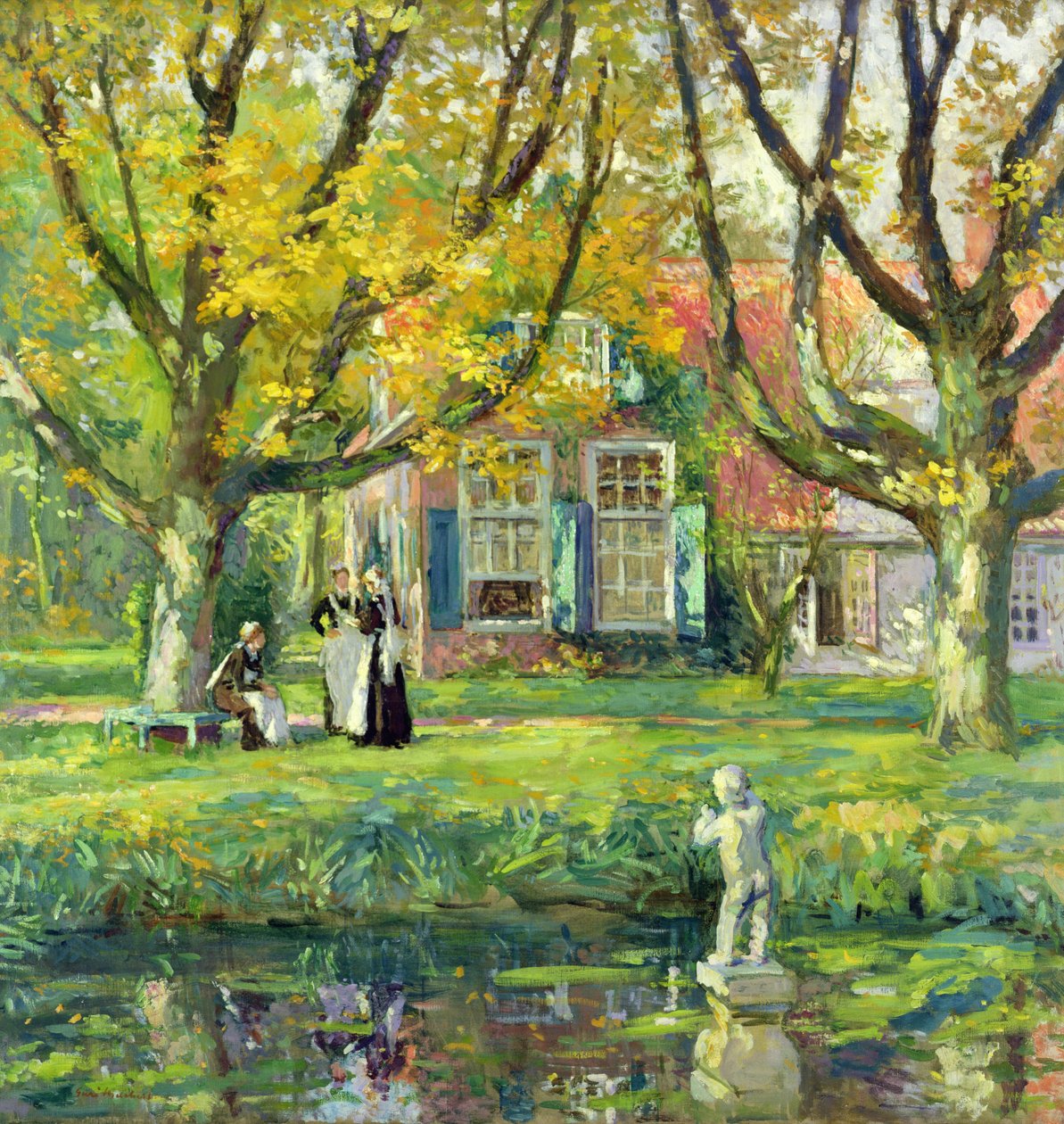 Mi jardín (óleo sobre lienzo) de Julius Gari Melchers