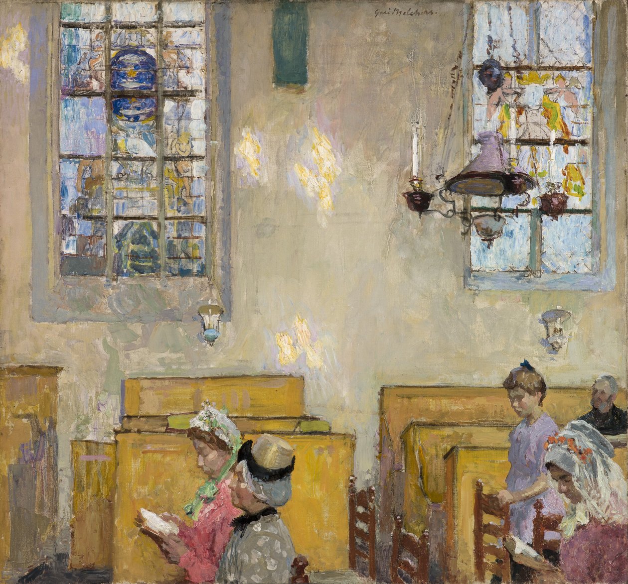 Vísperas, c.1910 (óleo sobre lienzo) de Julius Gari Melchers