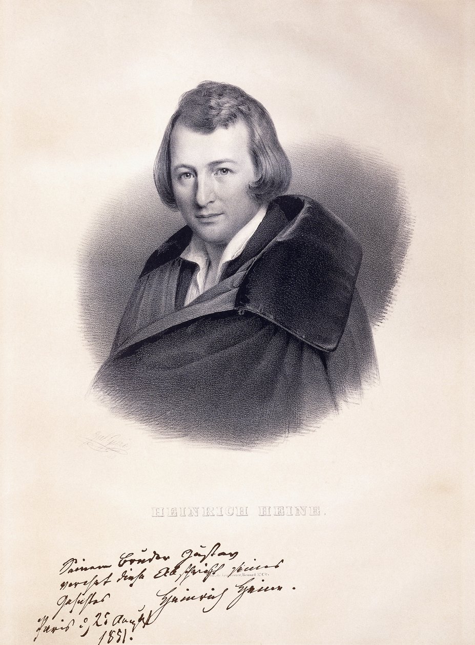 Retrato de Heinrich Heine, 1839 de Julius Giere