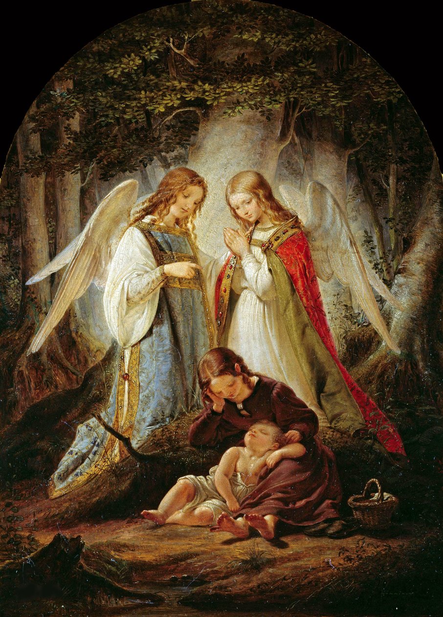 Los ángeles guardianes, 1836 de Julius Huebner