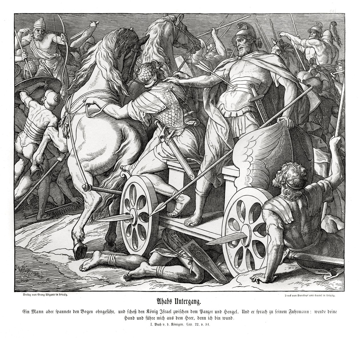 Caída de Acab de Julius Schnorr von Carolsfeld