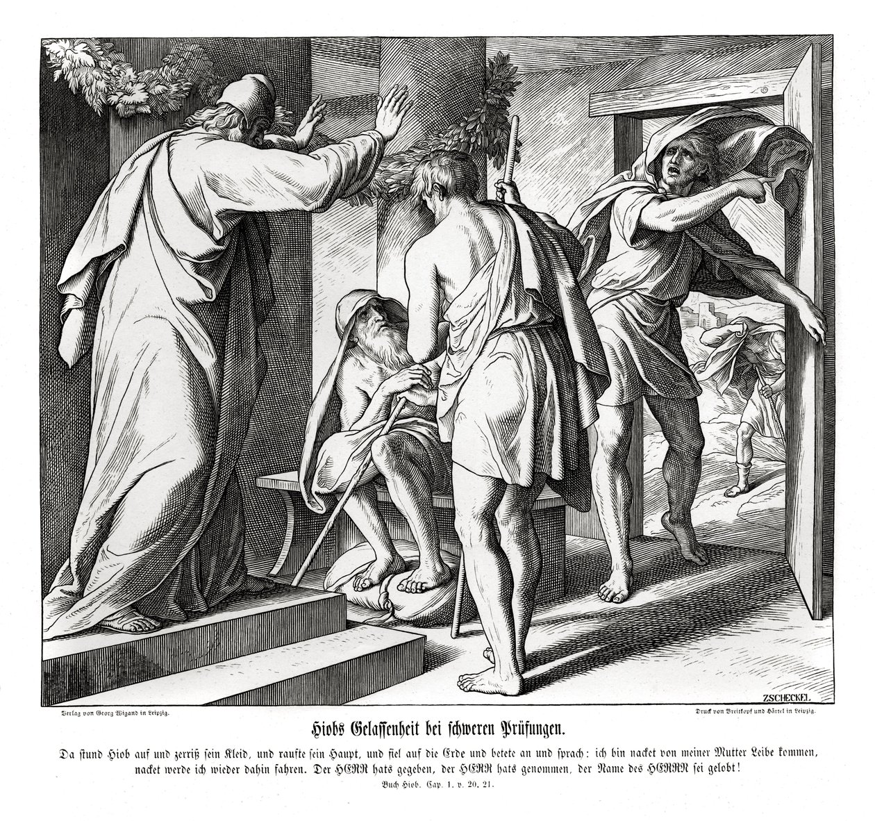 Las pruebas de Job, Job de Julius Schnorr von Carolsfeld