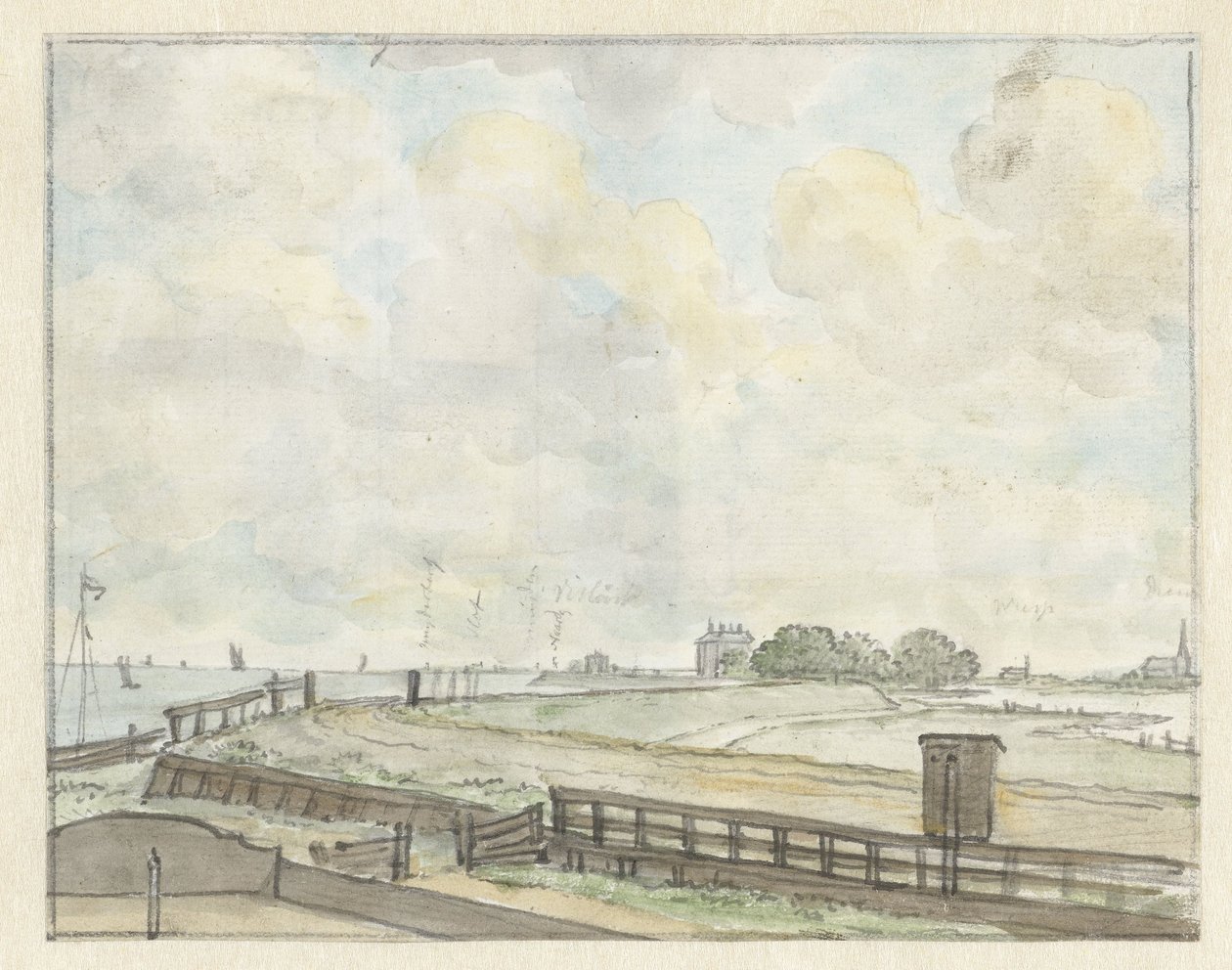 Vista del dique en las afueras de Ámsterdam de Jurriaan Andriessen