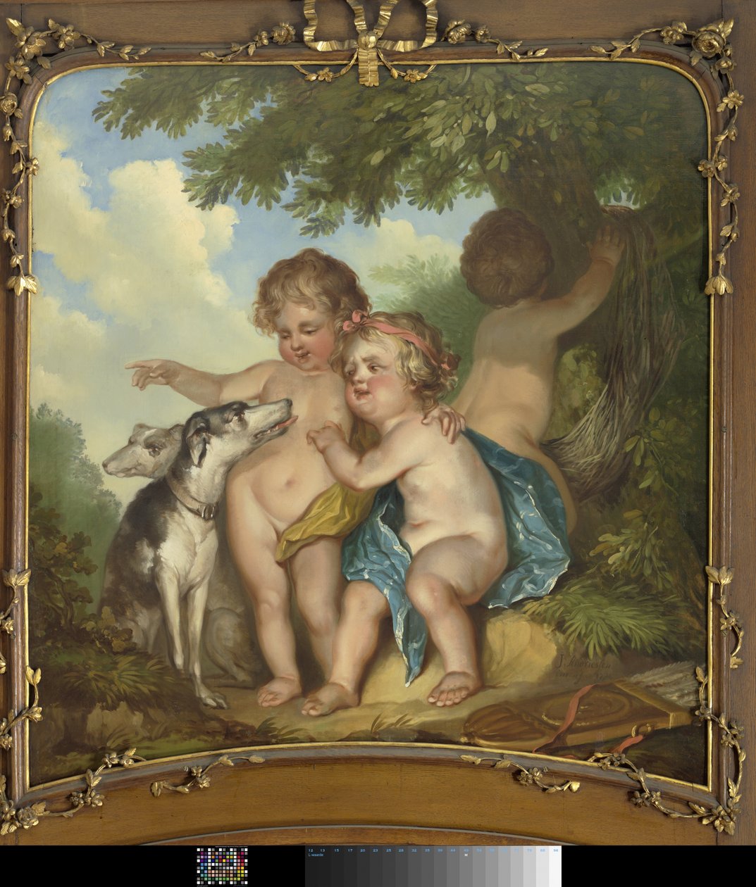 Tres niños con dos perros de Jurriaan Andriessen