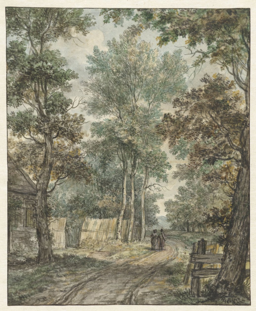 Excursionistas en una carretera forestal cerca de Heemstede de Jurriaan Andriessen
