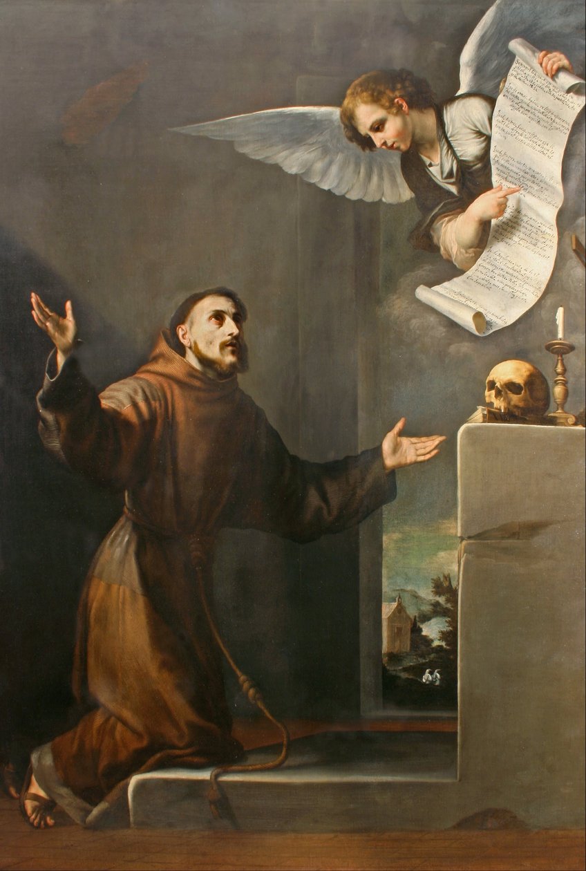 San Francisco recibe los Siete Privilegios del Ángel de Jusepe de Ribera