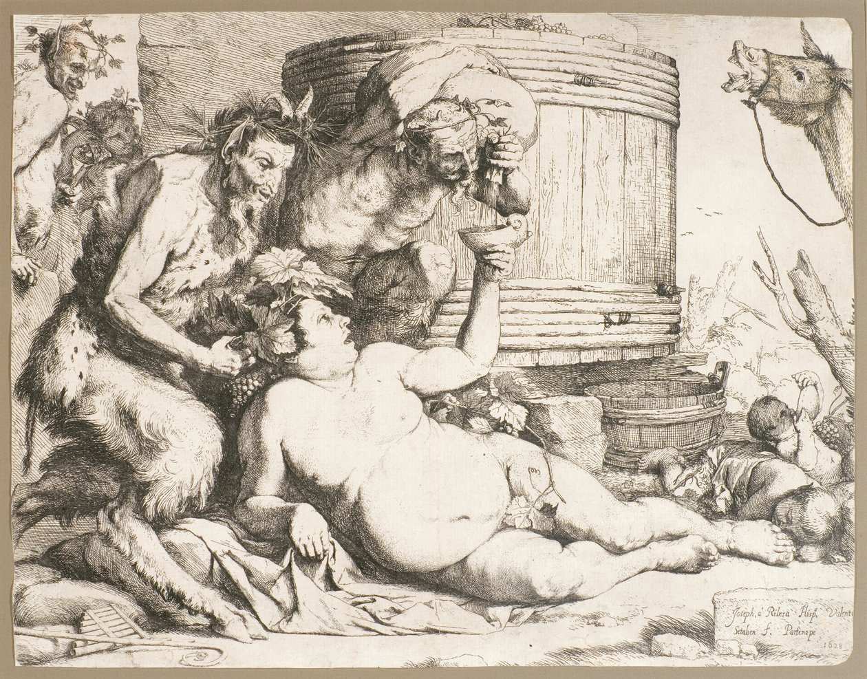Silenus en la Bodega de Vino, 1628 de Jusepe de Ribera