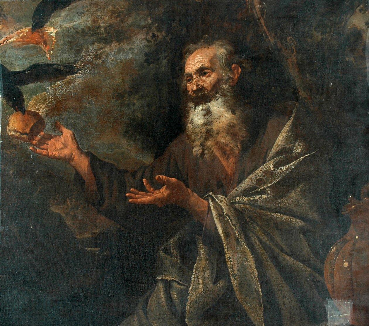 Elías alimentado por los cuervos de Jusepe de Ribera