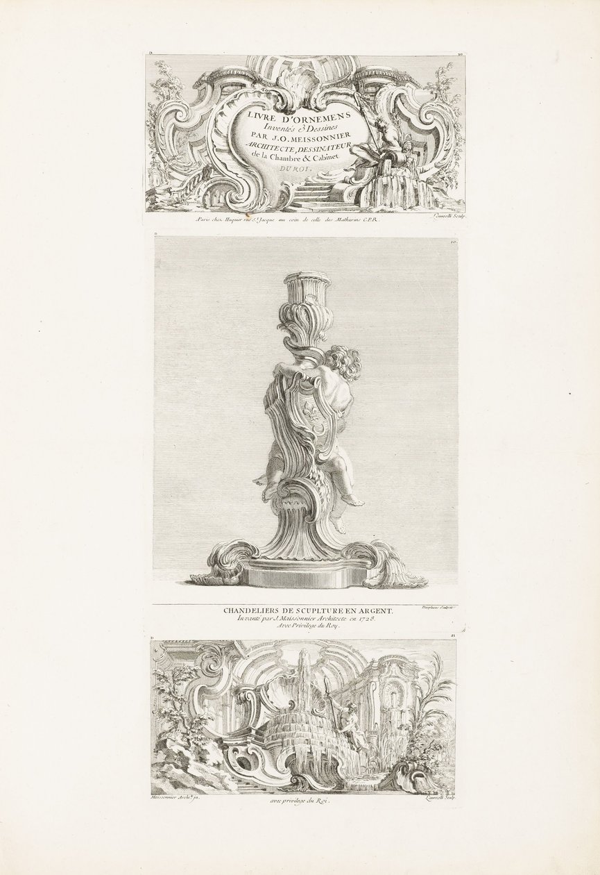 Livres DOrnemens Inventés und Dessines par J.A. Meissonnier Architecte, Dessinateur de la Chambre und C... de Juste Aurèle Meissonnier