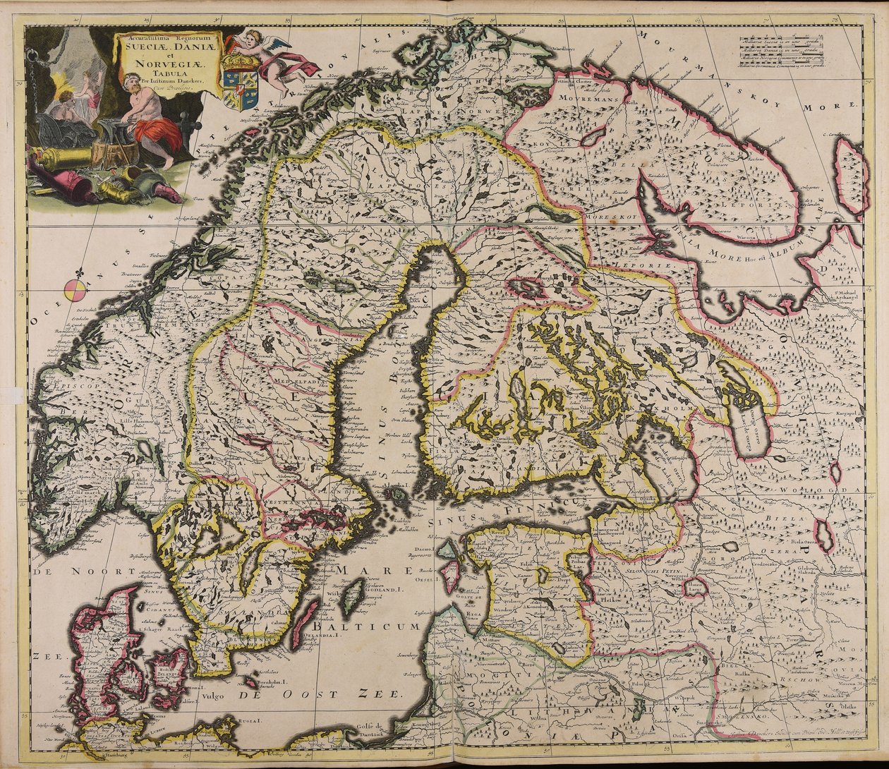 Mapa muy preciso de los reinos de Suecia, Dinamarca y Noruega de Justus Danckerts