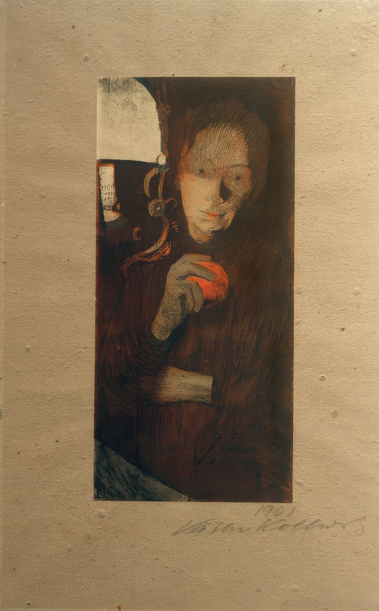 Mujer con naranja de Käthe Kollwitz