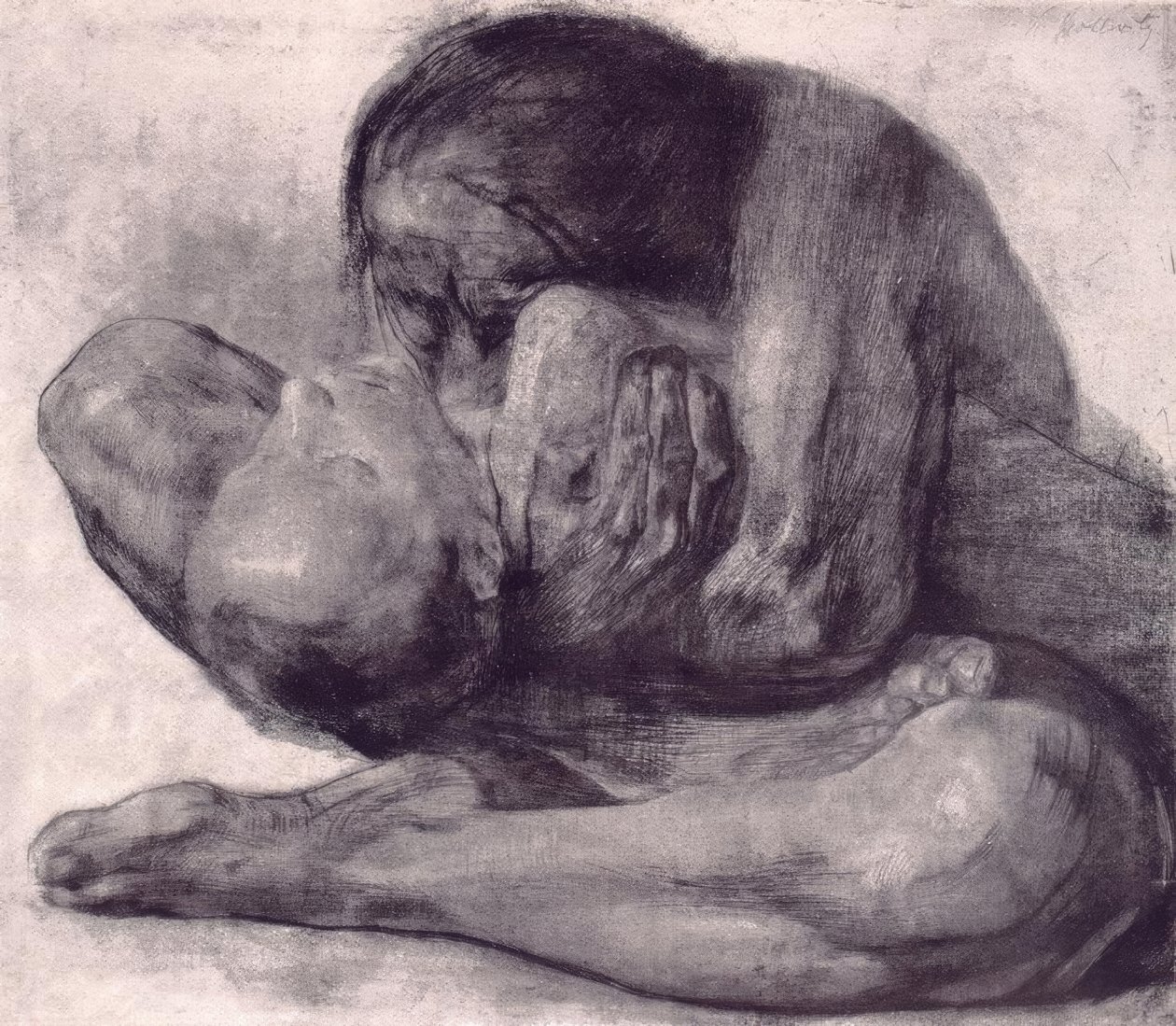 Mujer con niño muerto de Käthe Kollwitz