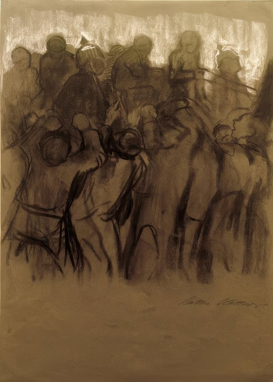 K.Kollwitz, Redada (Huelga de carbón) de Käthe Kollwitz