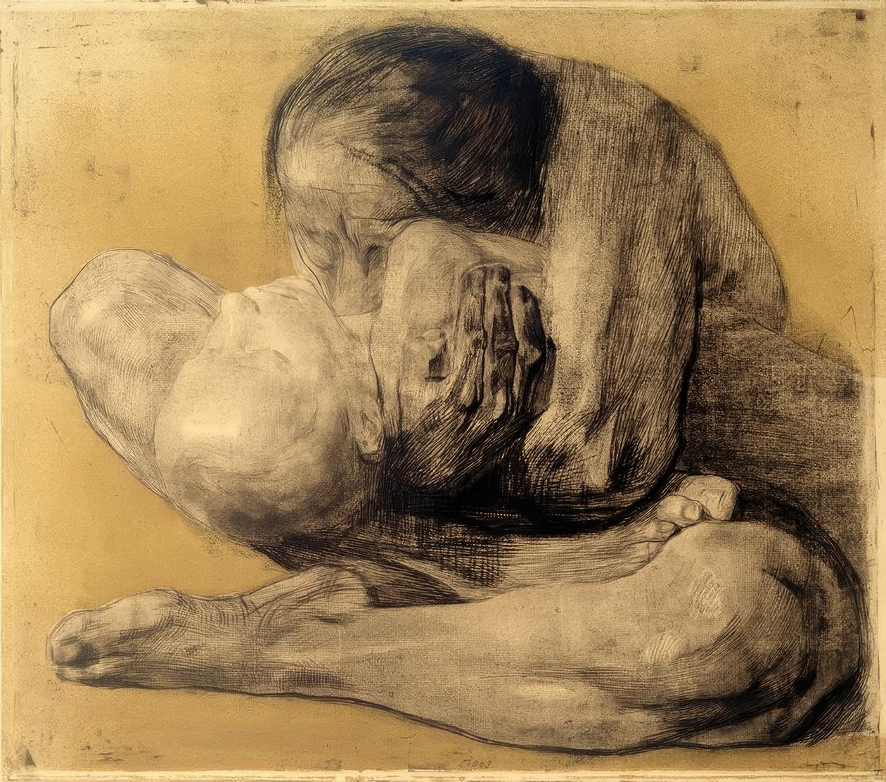 Mujer con niño muerto de Käthe Kollwitz