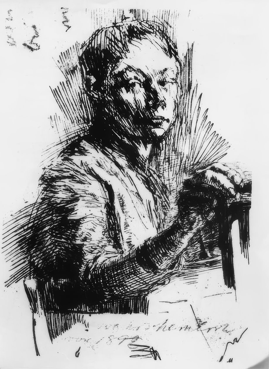 Käthe Kollwitz, autorretrato, dibujando de Käthe Kollwitz