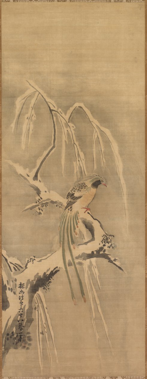 Chinese Bird on Snow-Laden Branch de Kanō Tan’yū