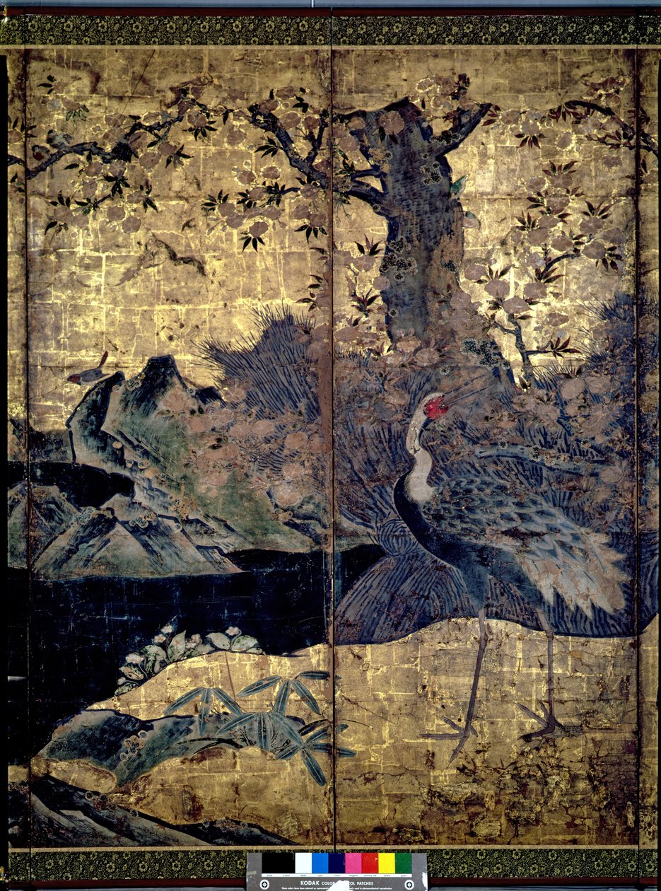 Aves y flores de las cuatro estaciones de Kano Soshu