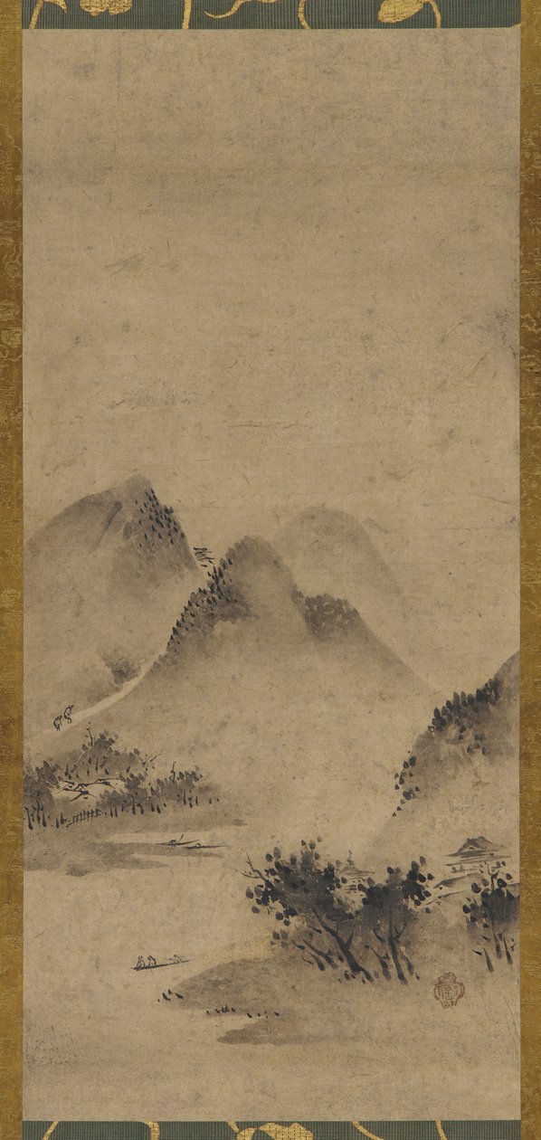 Paisaje, período Muromachi de Kano Motonobu