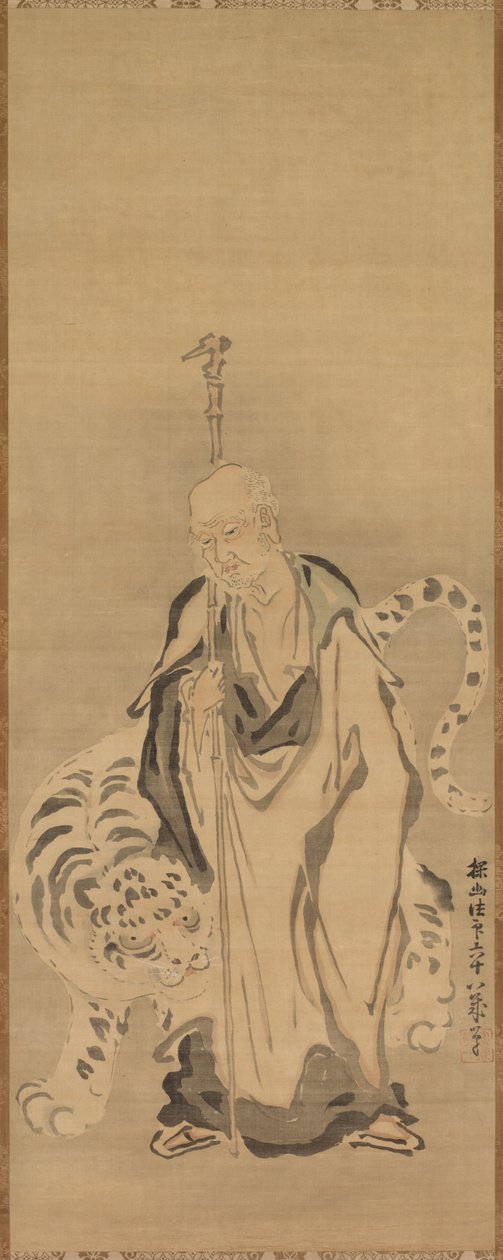 Un sabio con tigre, siglo XVII de Kanō Tan’yū