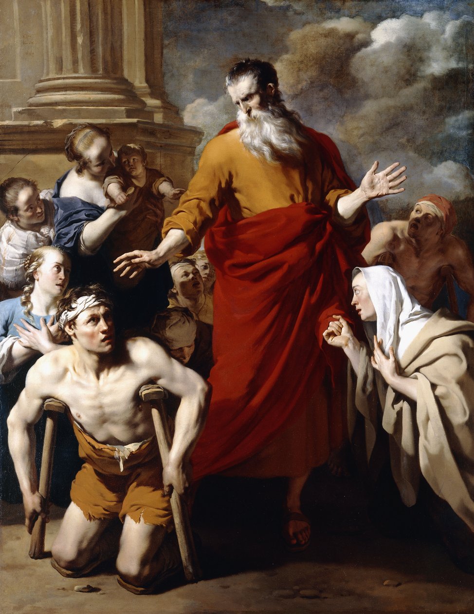 San Pablo Sanando a los Enfermos en Listra de Karel Dujardin