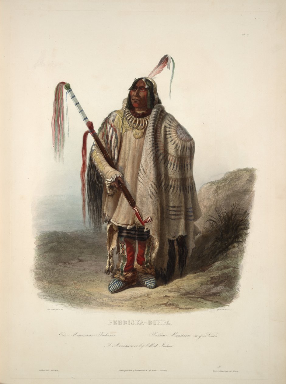Un Minatarre o indio barrigón de Karl Bodmer
