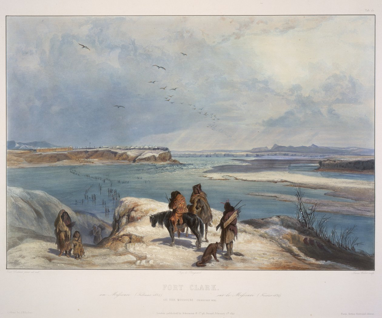 Fuerte Clark en el Missouri (Febrero 1834) de Karl Bodmer