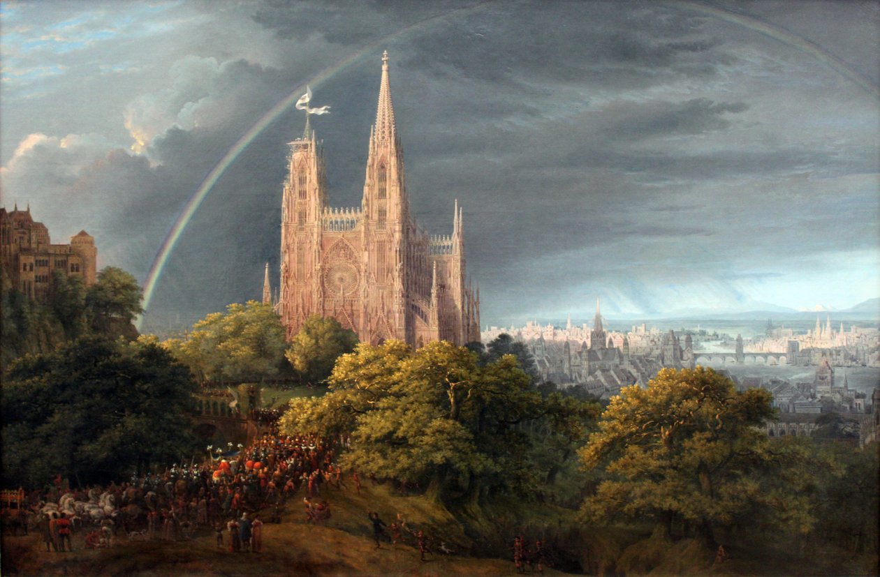 Ciudad Medieval en un Río de Karl Friedrich Schinkel