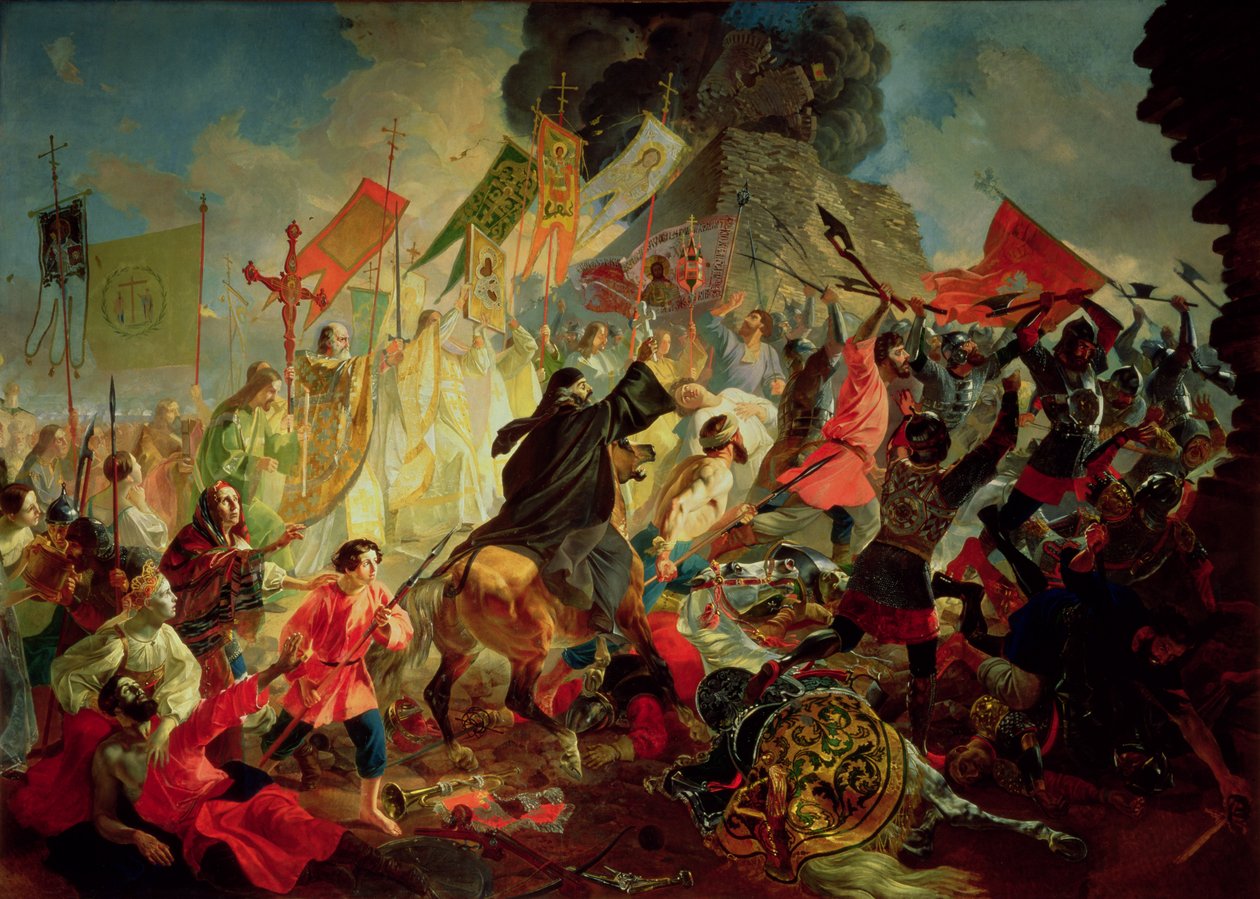 El rey Esteban IV Batory sitiando Pskov en 1581 de Karl Pavlovich Bryullov