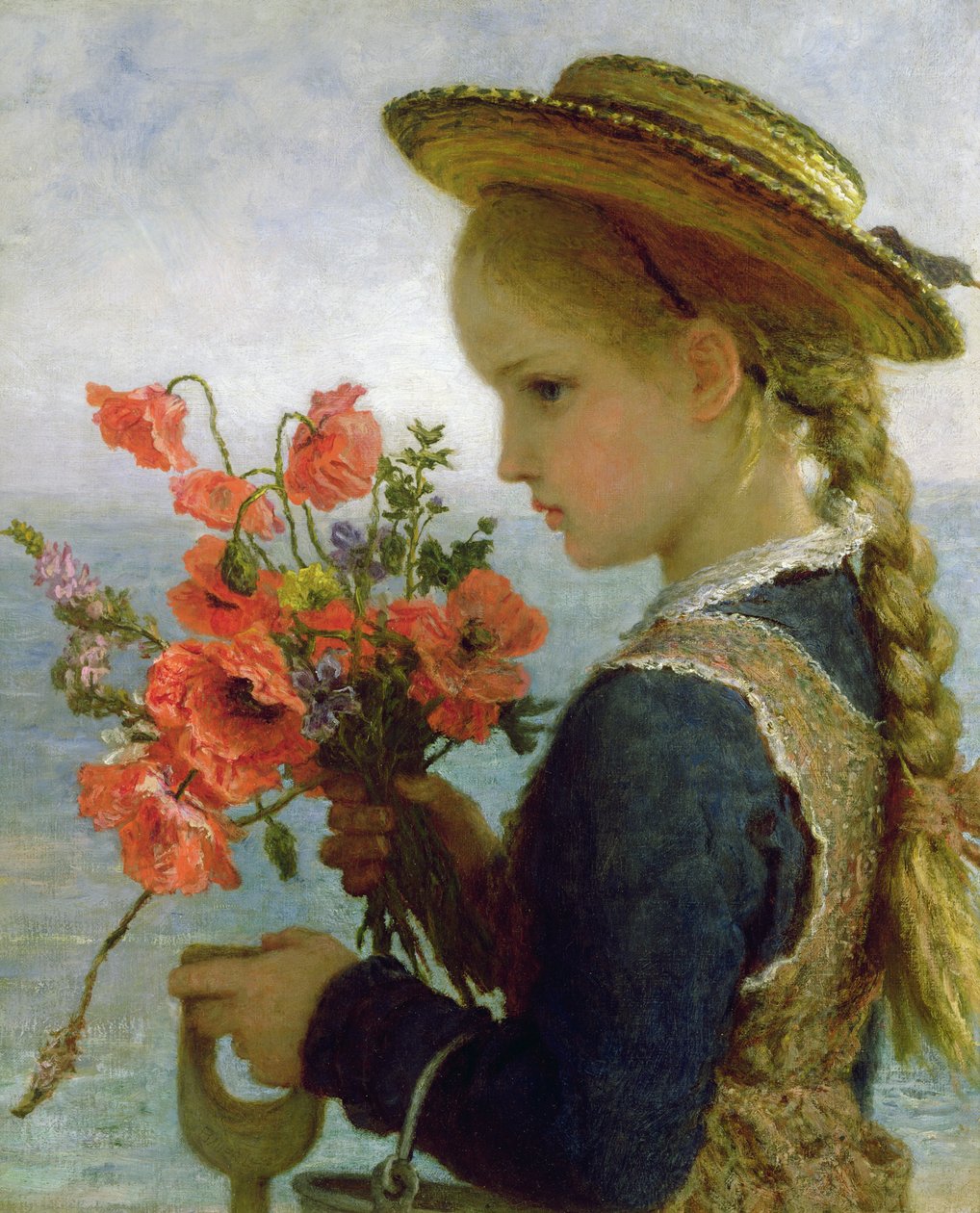 Chica de amapolas de Karl Wilhelm Friedrich Bauerle