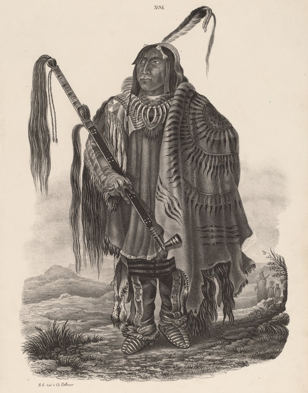 Un indio Monitari de Karl Bodmer