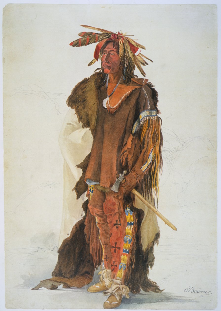 Wahk-ta-Ge-Li. Un guerrero Sioux de Karl Bodmer