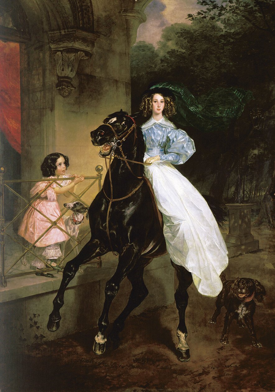 Ruso: "Horsewoman" Mujer a caballo de Karl Bryullov